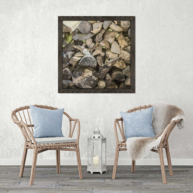 " Chopped I Crop ", 25.5" H x 25.5" W x 1" D, Chocolate Distressed Framed