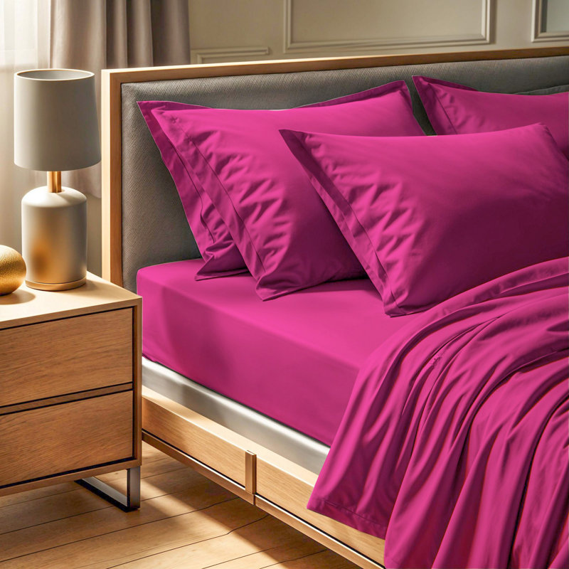 Premium Fitted Sheet, Dusty Rose, 55.1 x 74.8 inches | 100% Cotton Ranforce, 155 Thread Count | Soft, Breathable, and Machine Washable at 86°F | Perfect for Luxurious Bedding and Comfort