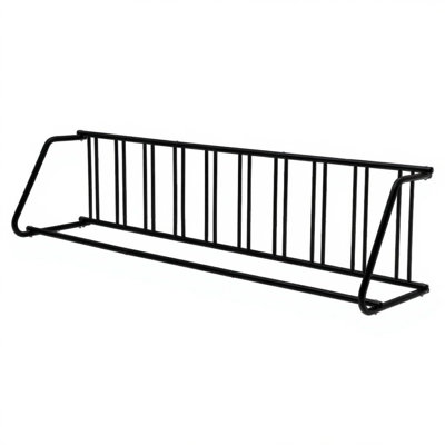 Heavy Duty Freestanding Bike Rack – Single-Sided Steel Grid Floor Stand – Holds 10 Cycles – Space-Saving, Durable Parking Organizer – For Garage, School, Event Storage – Black | 10 cars single-sided