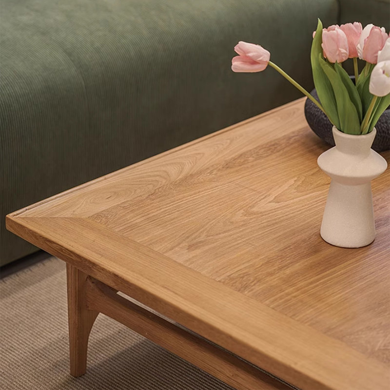 Simple square solid wood tea table living room