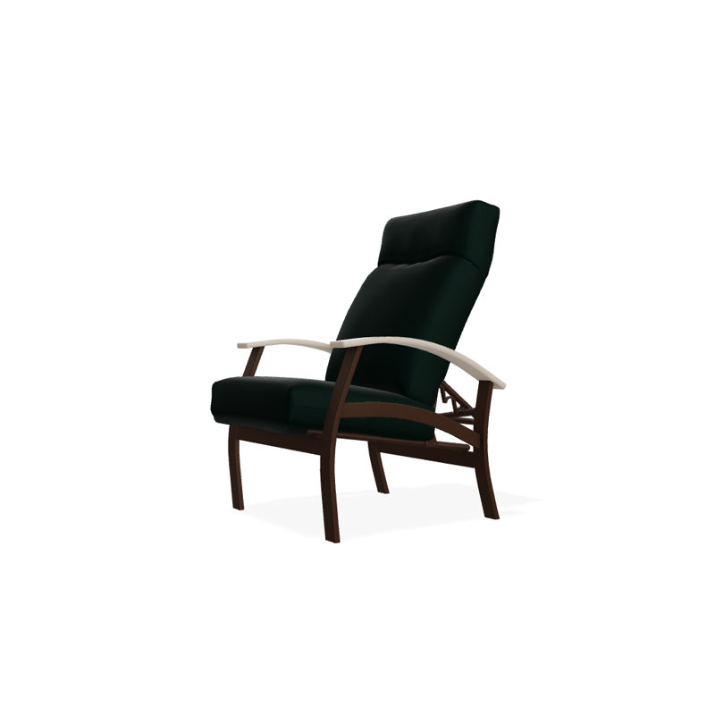 Chaise de patio inclinable avec coussins Askar, Toile Sunbrella® vert forêt, Désert P60, Kona texturé