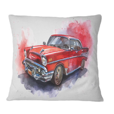 Coussin décoratif à imprimé industriel Old Car Fashion