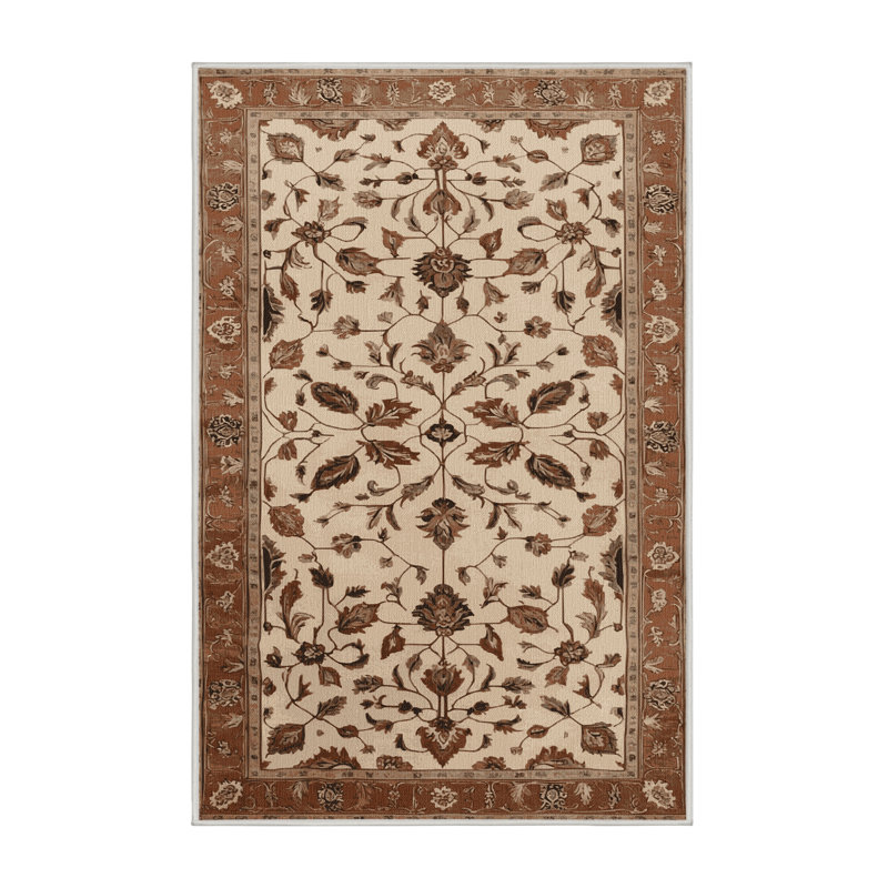 Tapis beige lavable à la machine, Rectangulaire 3 pi x 5 pi