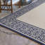Tapis d'intérieur / extérieur en polypropylène tissé à plat à bordure à volutes crème bleu marine beige Solterra Guilhermino