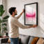 Magenta Drift Abstract - Framed Print-32896316-32896317