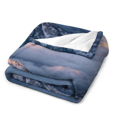 Jeté en flanelle Sunrise Snowy Peaks