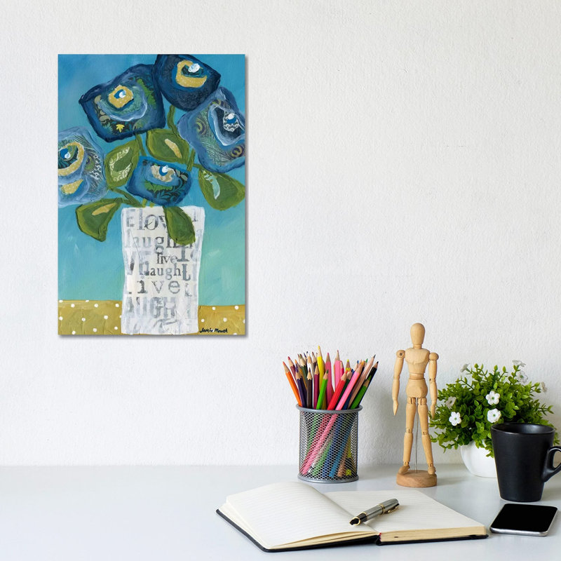 Live Laugh Love In A Vase by Jamie Morath - Print on Canvas, Wrapped Canvas, 20.32 cm H x 30.48 cm W