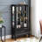 Lighted Curio Cabinet With Glass Doors, Adjustable Shelves, And LED Lights For Home Decor And Storage