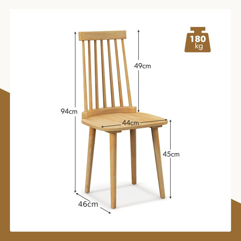 Hostivice 45cm H Solid Wood Side Chair in Brown