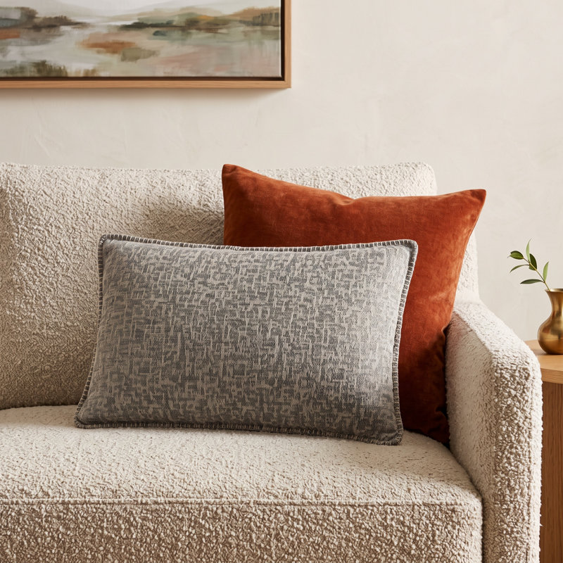 Felisa Throw Pillow, Gray, Polyester/Polyfill