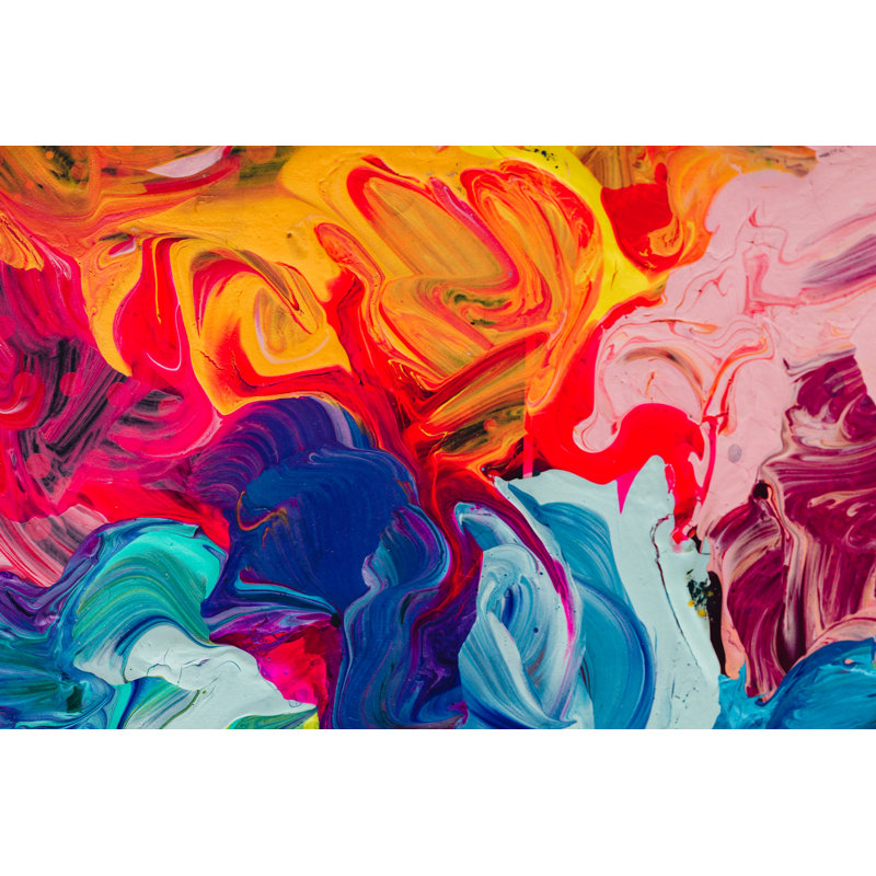 Macro Close Up Of Different Color Oil Paint. Colorful Acrylic by Photominus - Wrapped Canvas Painting