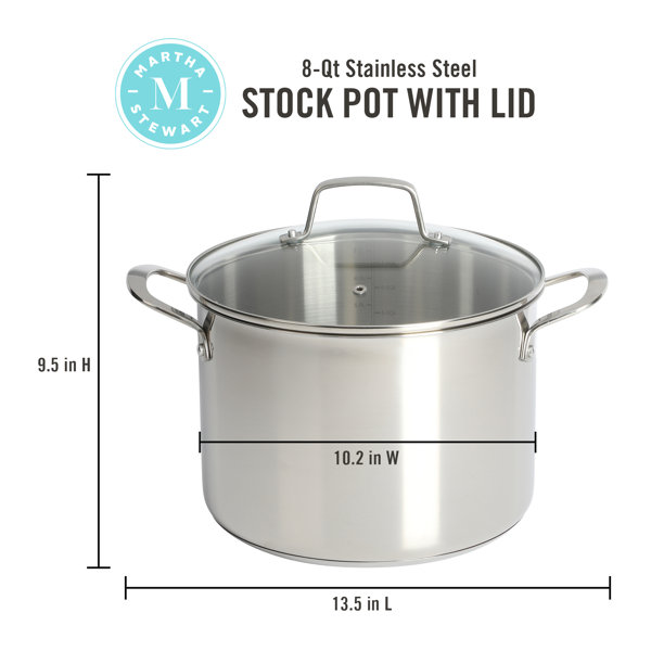 Choice 8 Qt. Standard Weight Aluminum Stock Pot with Cover