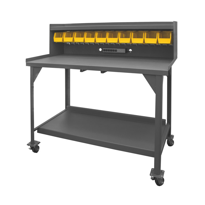 60'' W Steel Top Workbench with Wheels