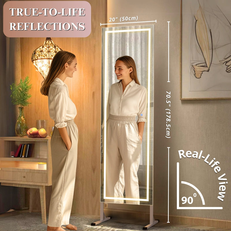 Miroir de plancher à DEL Laniyah