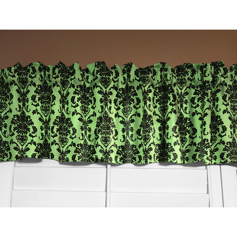 Cantonnière florale en damas 58 po, L 58 po x L 14 po, Vert citron