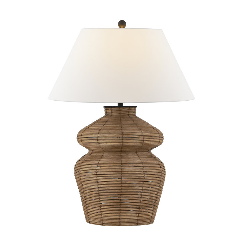 Lampe de table 36,5 "avec abat-jour en tissu, brun clair Braelie