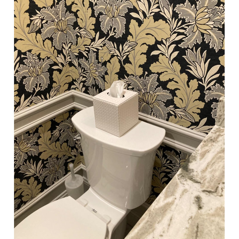 Square PU fabric Tissue Box Cover, White