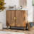Brown Buffet Cabinet - Art Look, Adjustable Shelves And Suitable For Various Scenes With Line Groove Style, Different Rooms