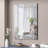 Glass Framed Rectangle Wall Mirror Accent Decorative Mirror for Bedroom Living Room Bathroom