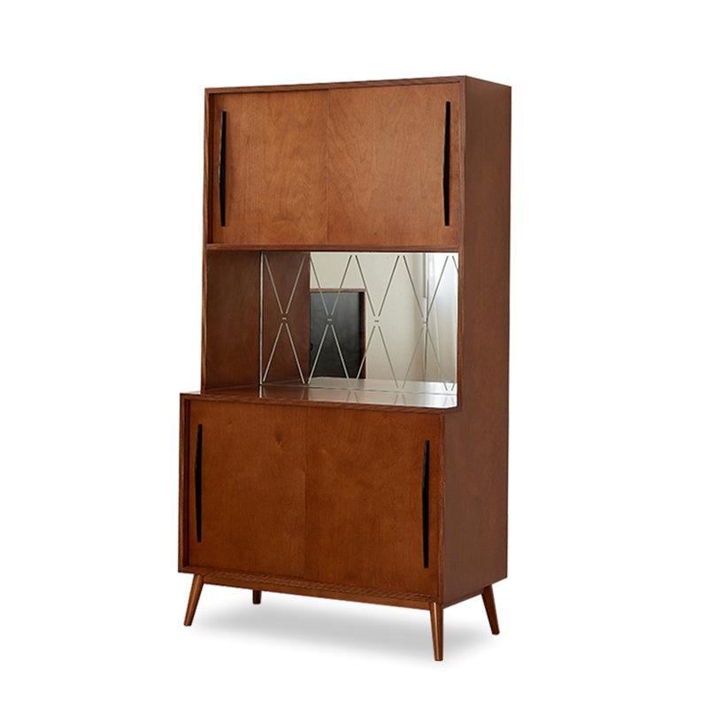 Armoire de rangement scandinave en bouleau rétro
