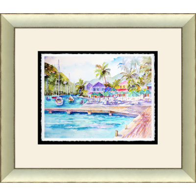 West End, Tortola - Peinture encadrée sur papier