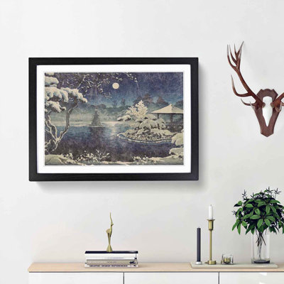 Moon over Hibiya by Tsuchiya Koitsu - Framed Print