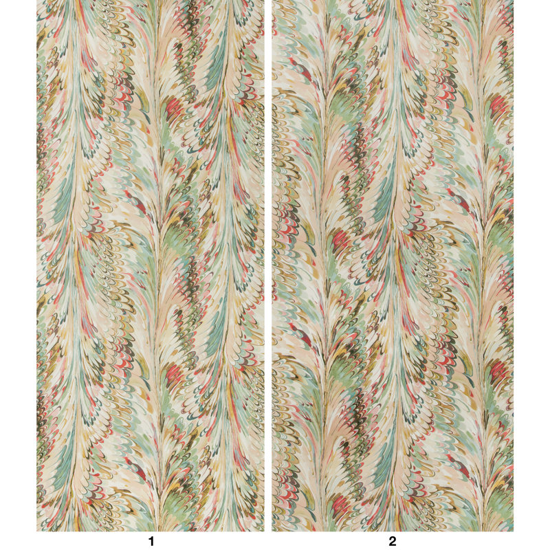 Taplow Paper 16.35' L x 53.7" W Wall Mural, Juniper/Petal