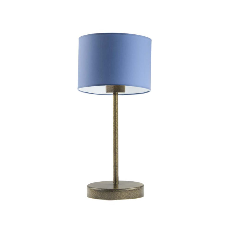 Arseny Metal Table Lamp, Antique Gold, Blue