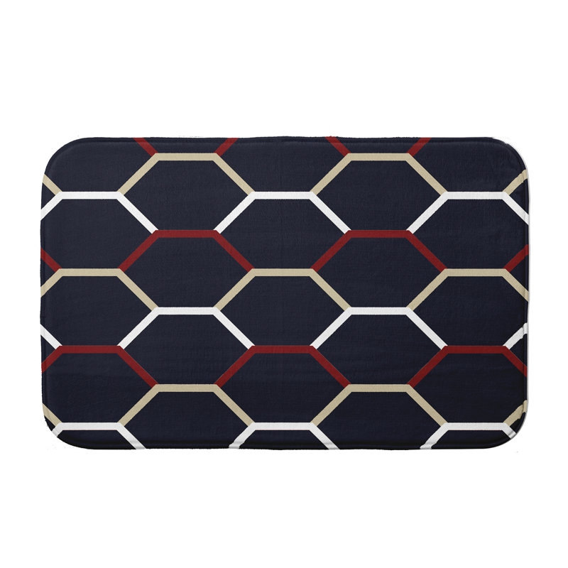 Tapis pour salle de bain Leighton, l 34 po x L 21 po, Bleu marine
