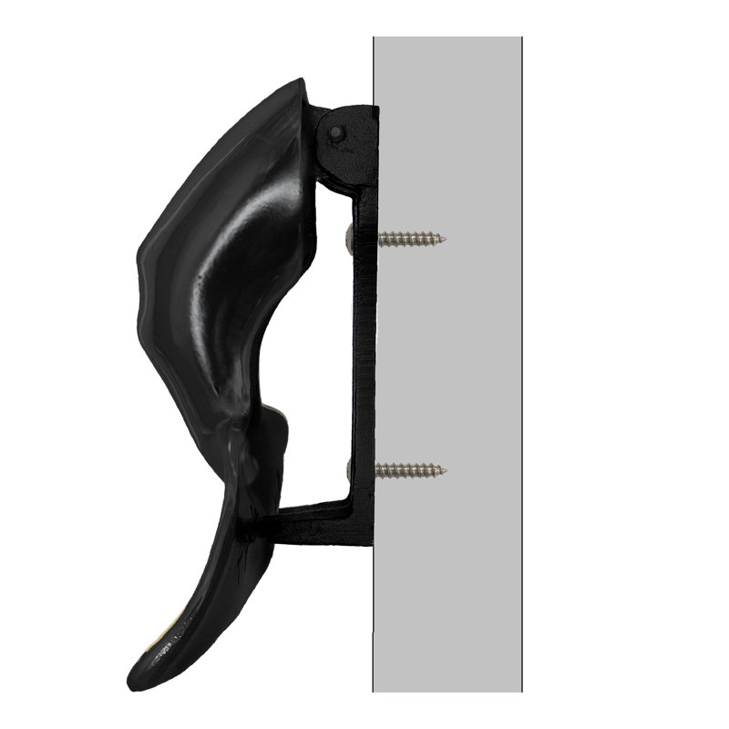 Heurtoir de porte baleine à bosse, Noir mat