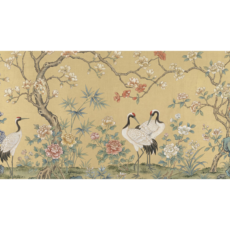 Panneau mural oriental oriental, 140 po x 108 po, Peler et coller