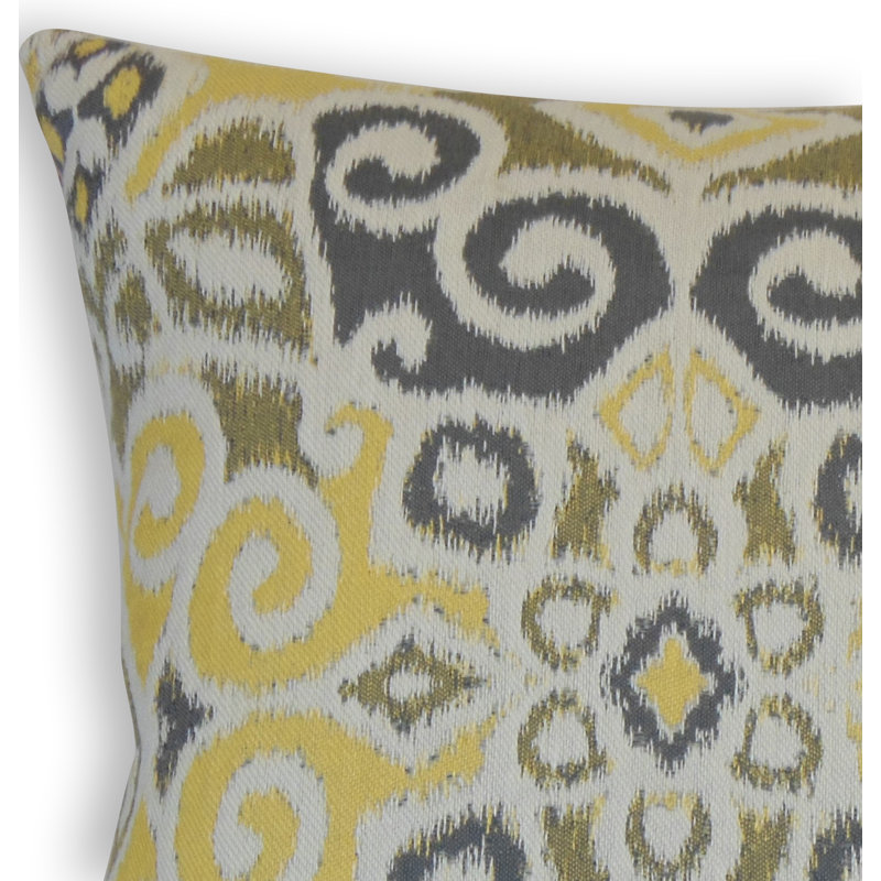 Coussin Carsci Ikat, Hauteur (22 po) x largeur (22 po), Banane plantain