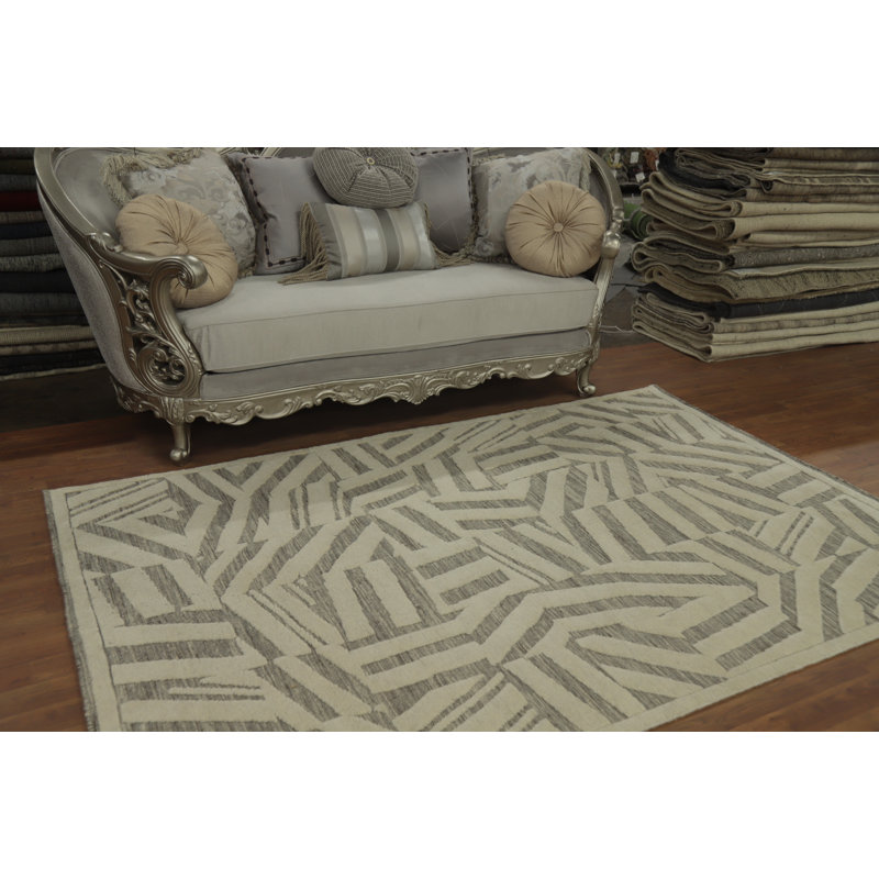 Tapis indien en laine fait à la main 5 x 8 po