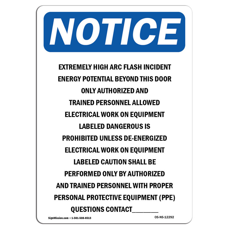 Extremely High Arc Flash Incident Sign