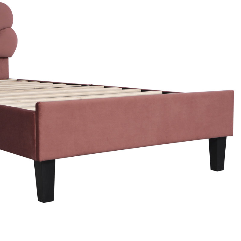 Penngrove Upholstered Bed, Red, European Single (90 x 200cm)
