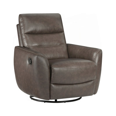 Luxurious Swivel Glider Reclining Chair 1Pc Leather Upholstery Plush Comfort Living Room Furniture