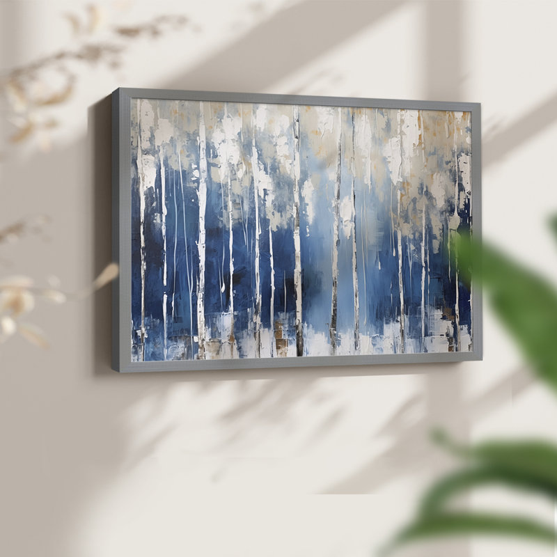 Abstract Series-CXLIV -Framed Print - Restickable, 16" H x 20" W, Grey