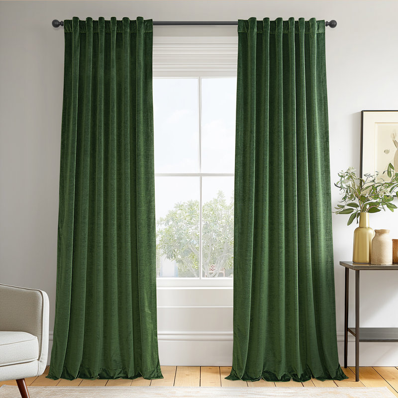 Hartley Ravello Burnout Velvet Curtains (1 Panel) Room Darkening Curtains For Bedroom & Living Room Curtains, 50" W x 108" L