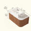 Meuble-lavabo de salle de bain 36 po avec lavabo, armoire de rangement de salle de bain à bords arrondis flottants avec tiroir, lavabo rectangulaire en céramique blanche, sans robinet, pré-assemblé-1422695797