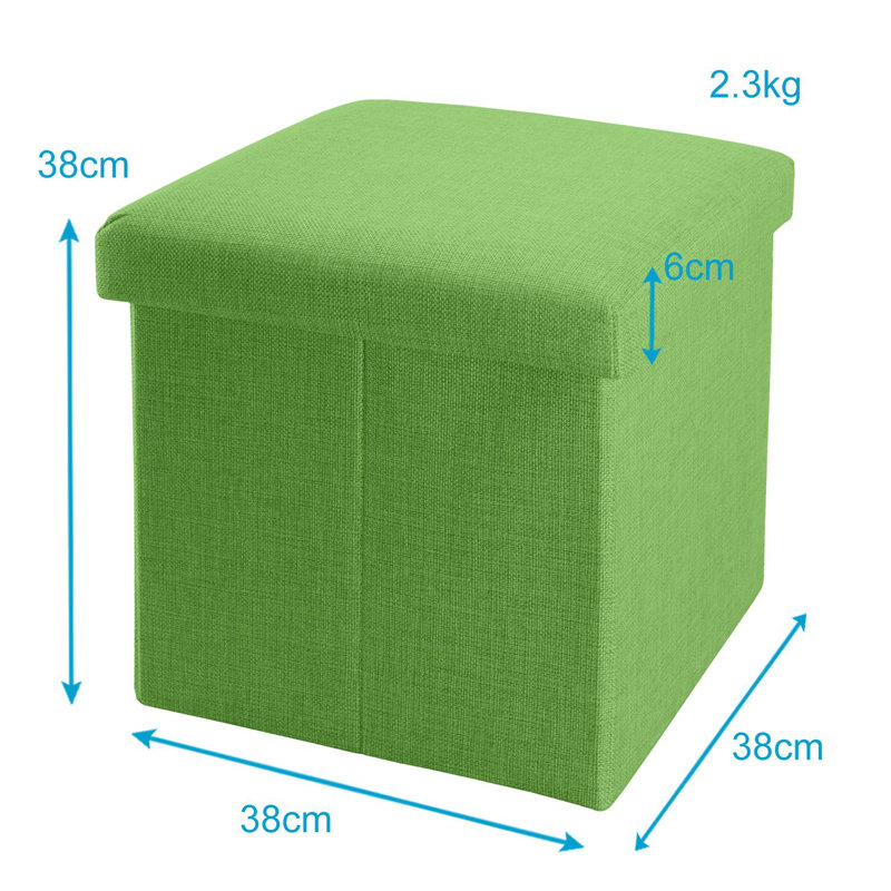38cm Wide Square Footstool Ottoman with Storage