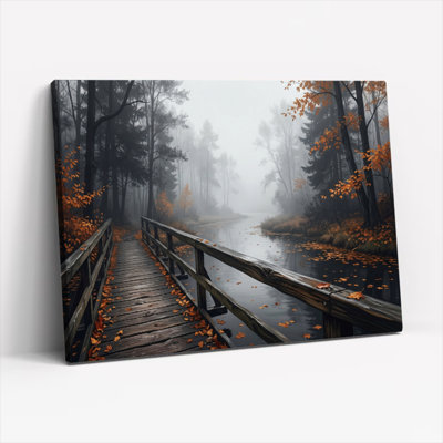 Ensemble de 1 tableau sur toile Forêt brumeuse