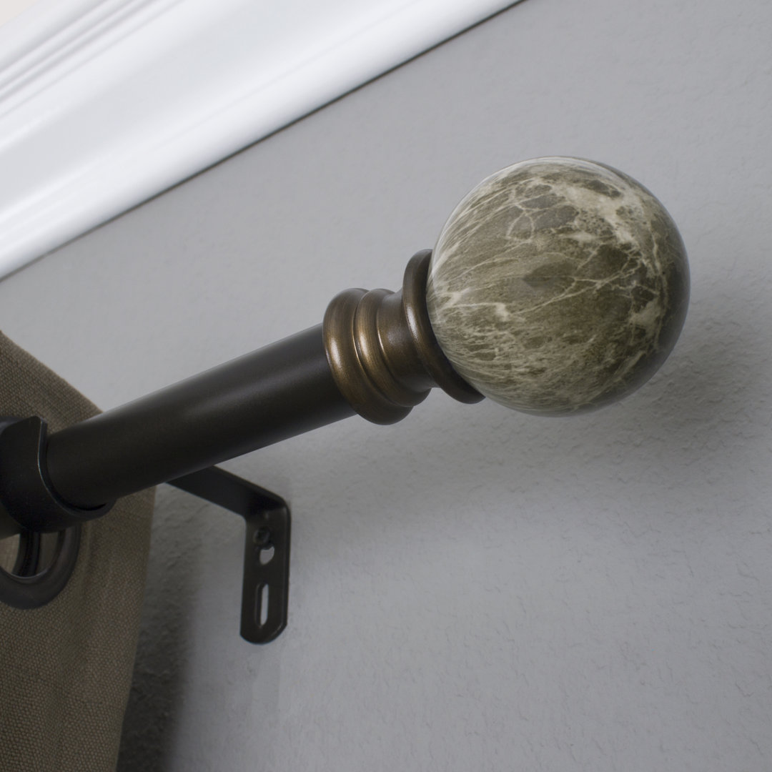 Hulcott Metal Adjustable Single Curtain Rod Alcott Hill® Color: Dark Brown Size: 36"-72" W