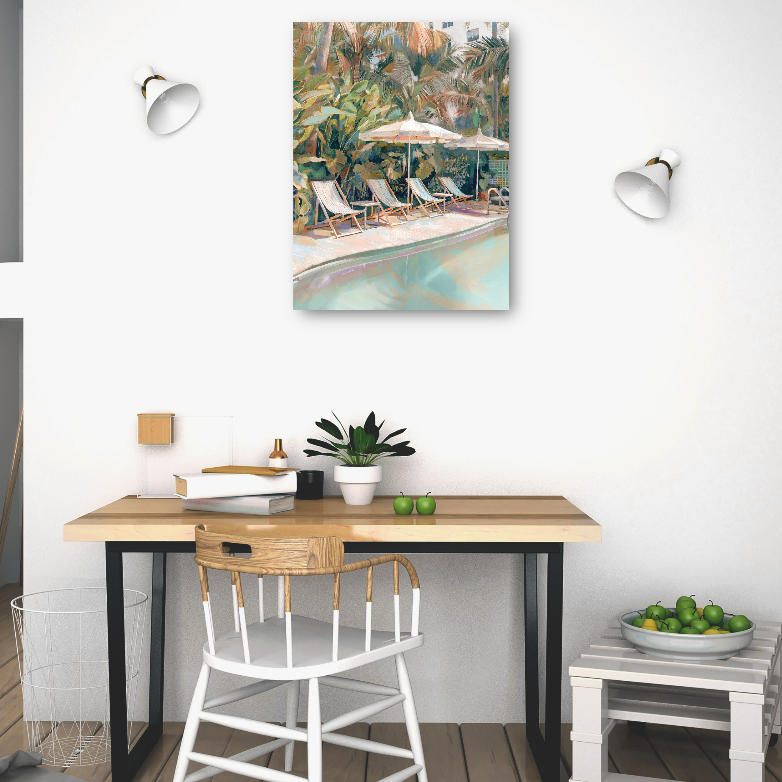 Bay Isle Home™ Poolside by Studio Arts Canvas Art Print | Wayfair