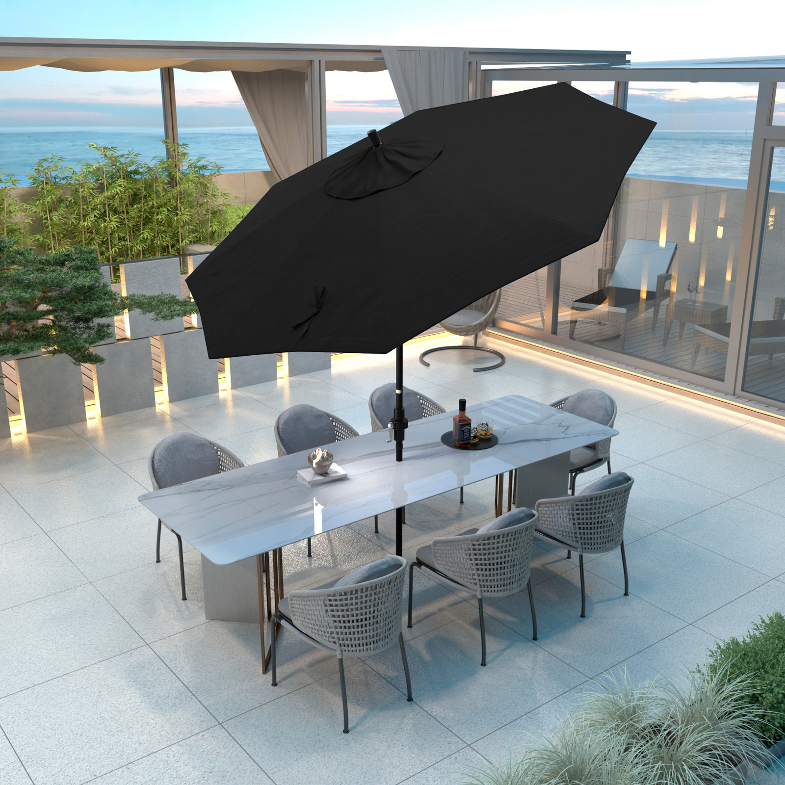 Timeout 9' Umbrella, Black Performance
