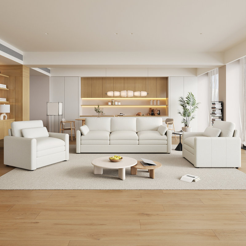 Ensemble de canapé rembourré Cozy surdimensionné Comfy Cloud Sofa, Beige