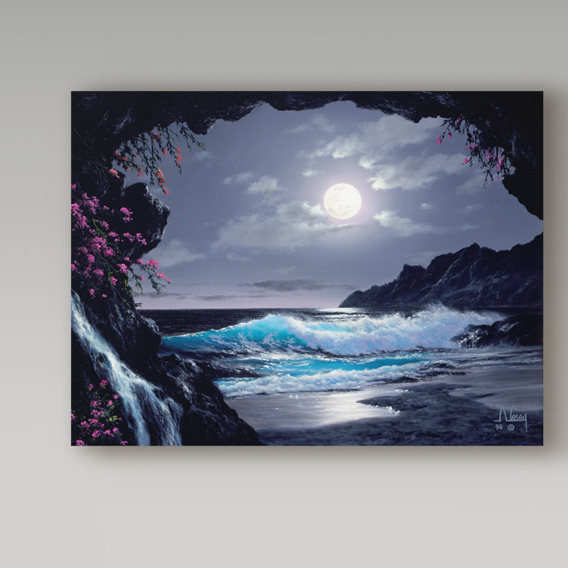 Fikes 'Night Coast 1' Oil Painting Print on Wrapped Canvas, 14" H x 19" W