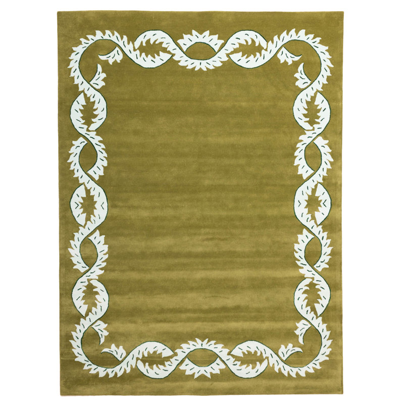 Tapis olive Timeless 9 pi 1 po x 12 pi 0 po