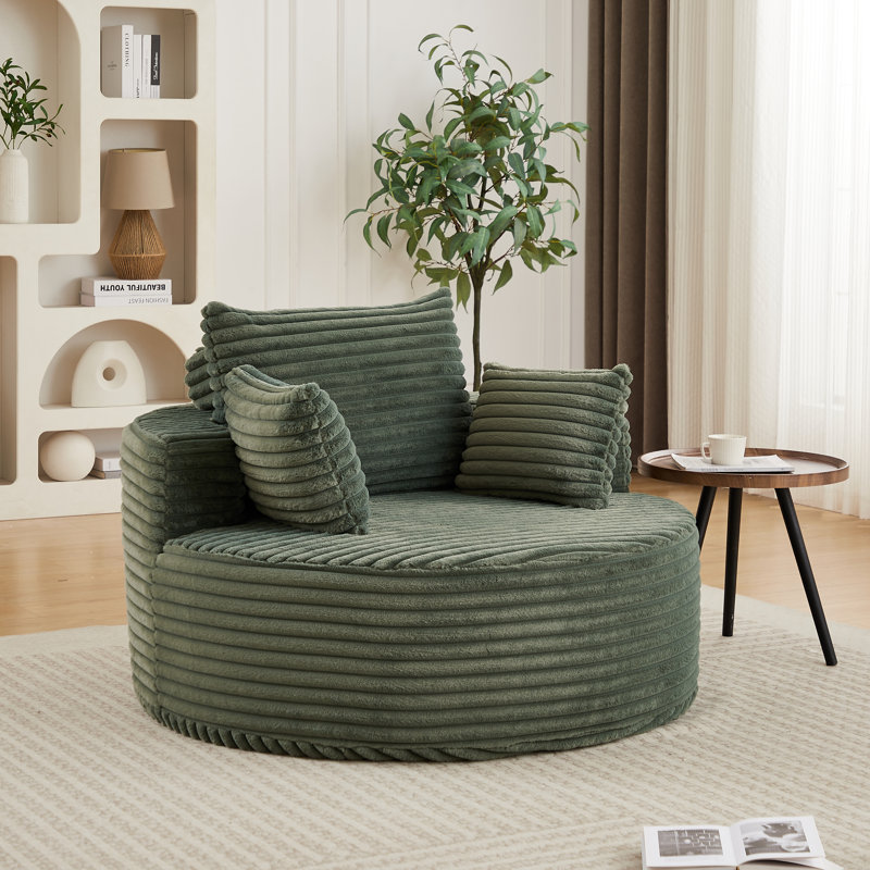 Canapé-lit simple en velours côtelé 50 pouces, aucun assemblage requis, fauteuil moderne moelleux pour le salon et la chambre à coucher