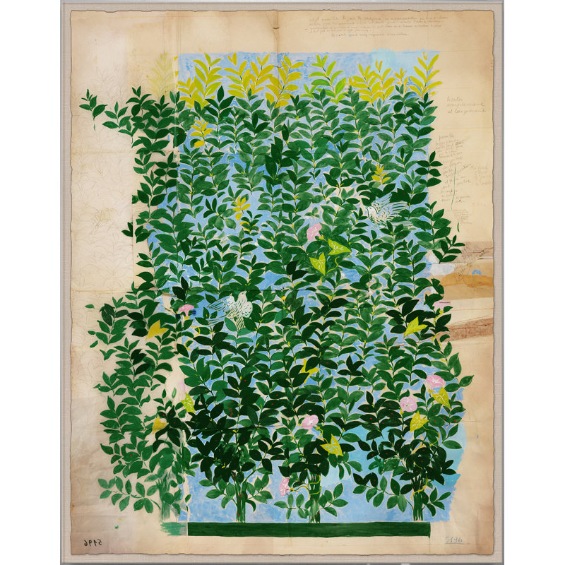 Feuilles vertes par Paule Marrot - impression, Boîte en acrylique, H 56 po x l 44 po x P 1,25 po