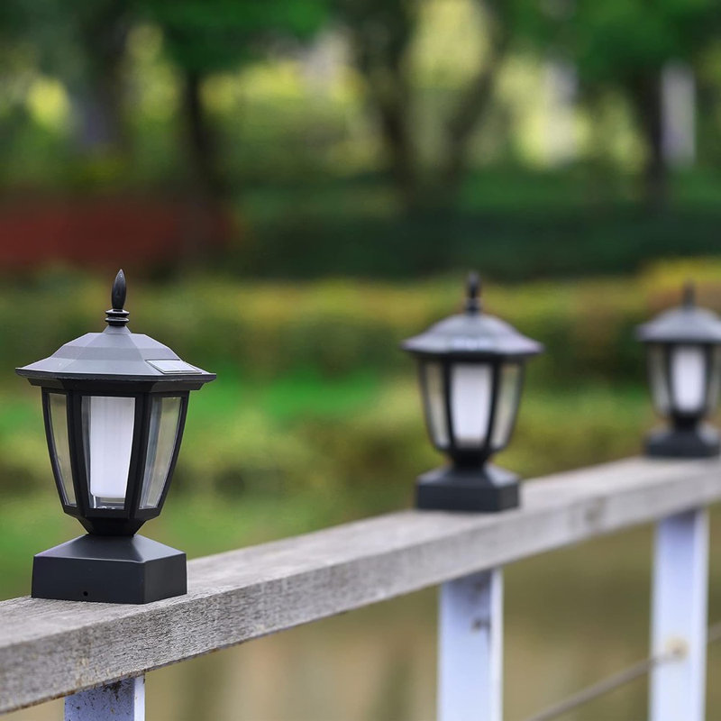 Lampes solaires à flamme pour l'extérieur, lampes à énergie solaire pour poteaux de clôture, lanterne à DEL scintillante et décorative imperméable pour terrasse de jardin, poteaux en bois 4 x 4, 5 x 5 ou 6 x 6, paquet de 2